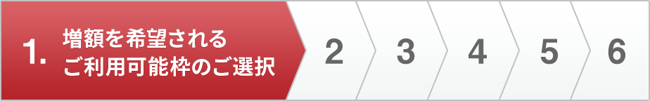 「1．増額をご希望するご利用可能枠のご選択」-2-3-4-5-6